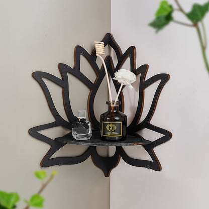 Rynx | LotusWood - Floating Wood Shelf in Lotus Shape