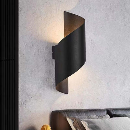 Rynx | Orr Modern LED Wall Lamp, Spiral, Indoor, White/Black, Metal
