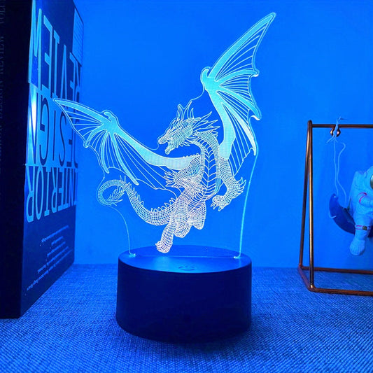 Rynx | DinoLight - 3D Dinosaur Night Light with Touch Control, RGB Light