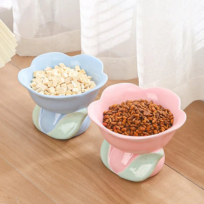 Rynx | Flower-shaped Raised Ceramic Cat Bowl