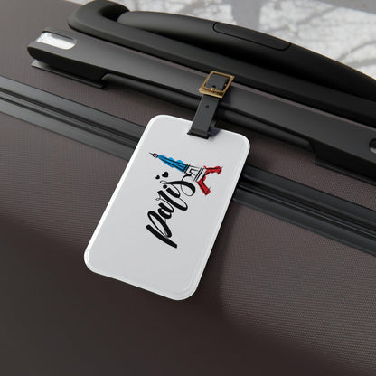 Rynx | Elegant Parisian Travel: Individual Acrylic Luggage Tag with Leather Strap