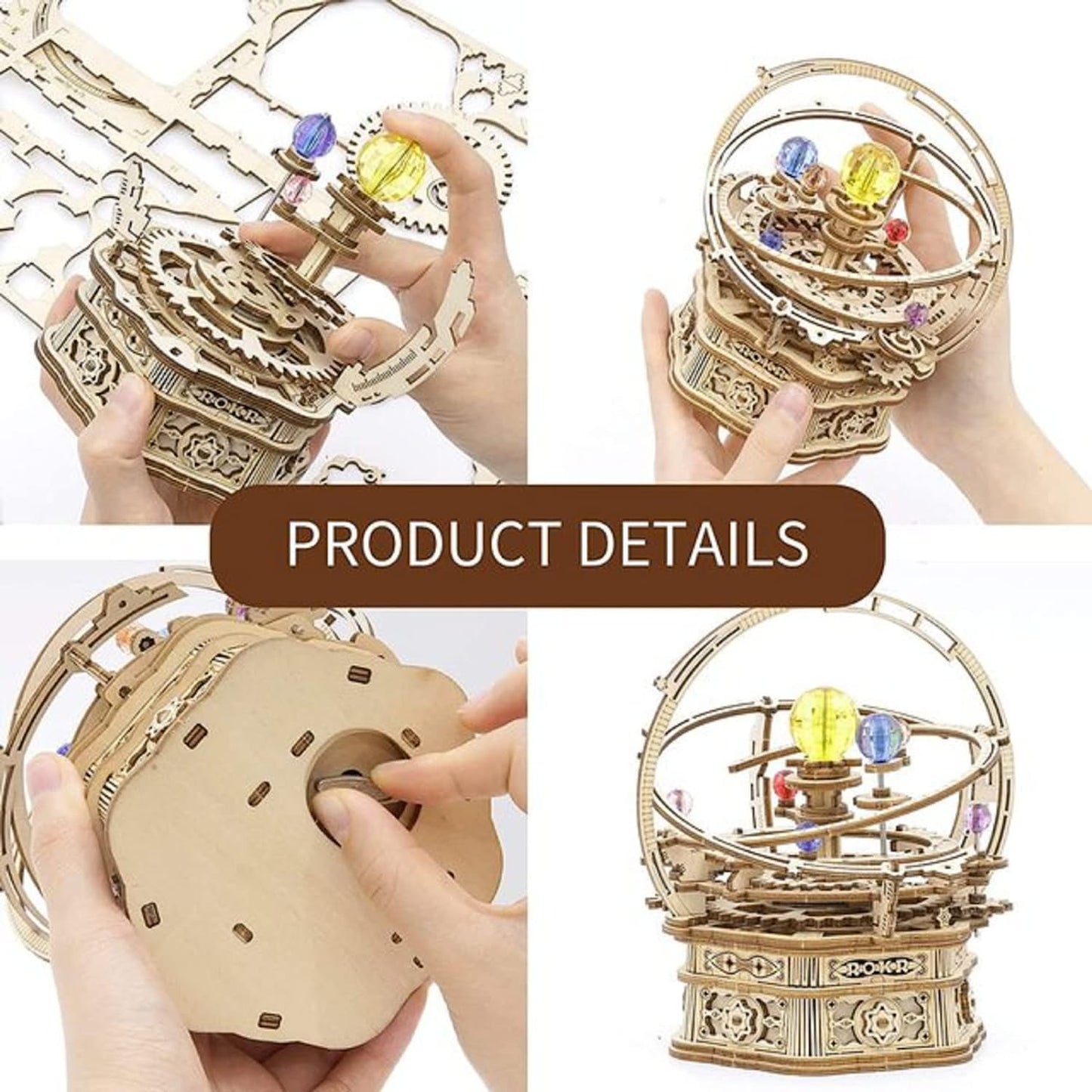 Rynx | DIY 3D Wood Rotating Starry Sky Mechanical Music Box