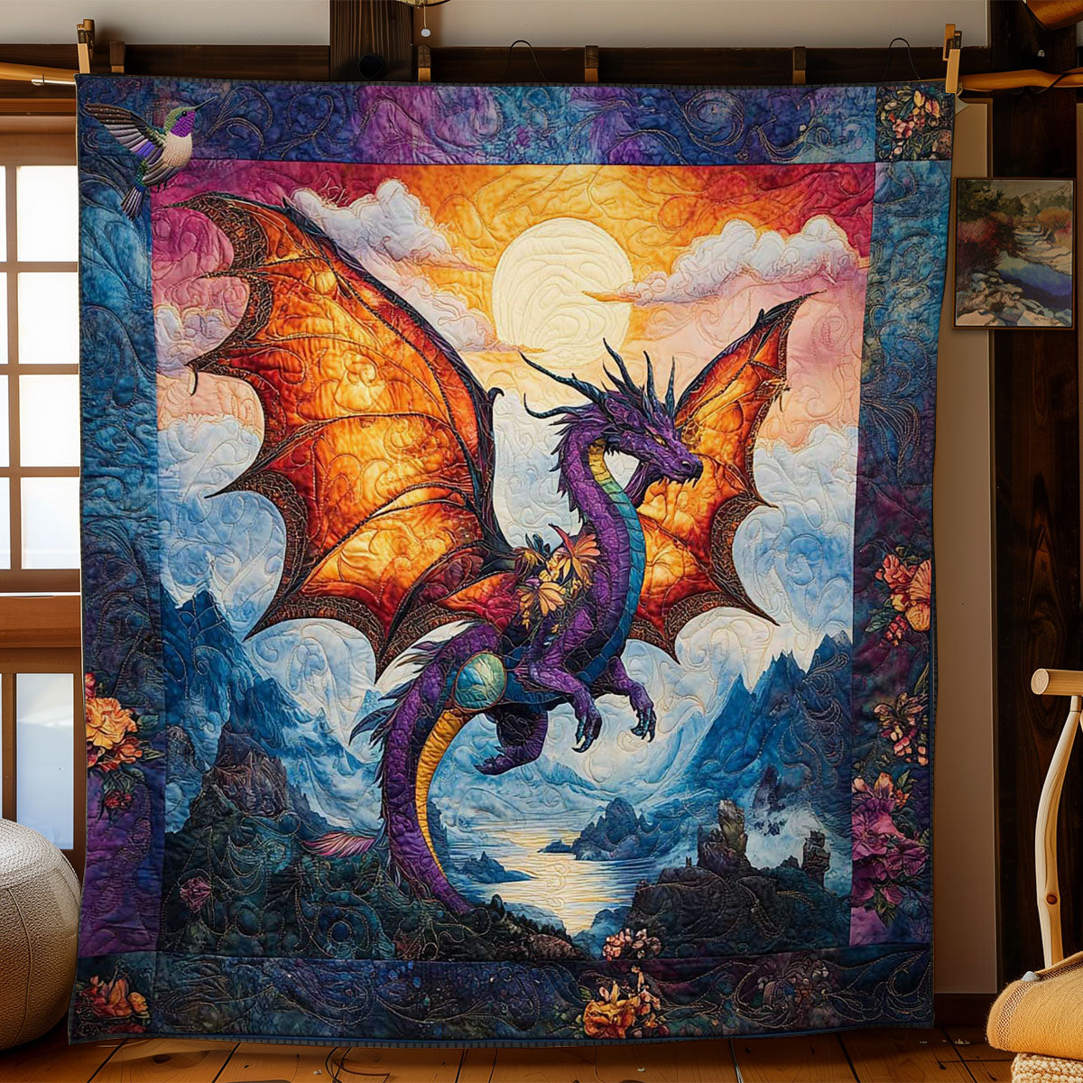 Rynx | Radiant Winged Dragon Quilt