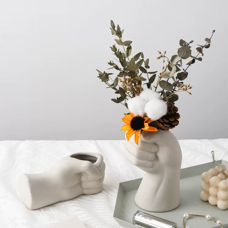 Rynx | Artistic Hand Gesture Ceramic Tabletop Flower Vase