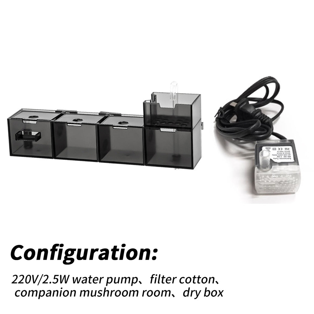 Rynx | 3-in-1 Silent Waterfall Fish Tank Filter Box with Built-in Cleaner