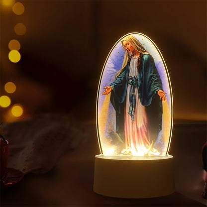 Rynx | SacredGlow - Virgin Mary Night Lamp with LED Acrylic Frame, USB Power