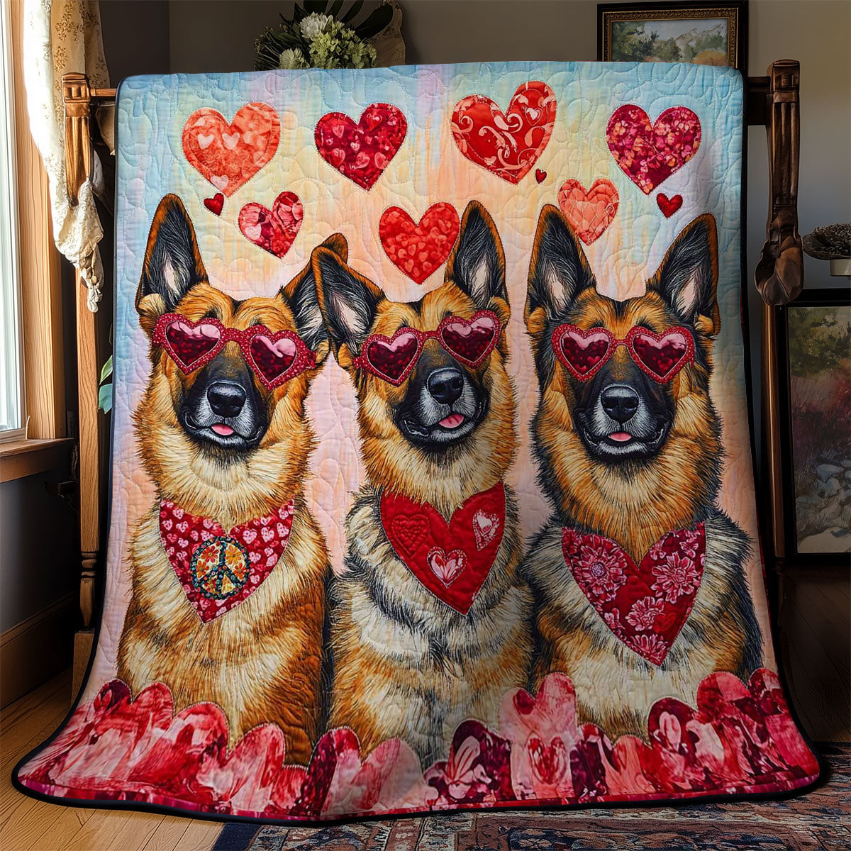 Rynx | Love German Shepherd Quilt