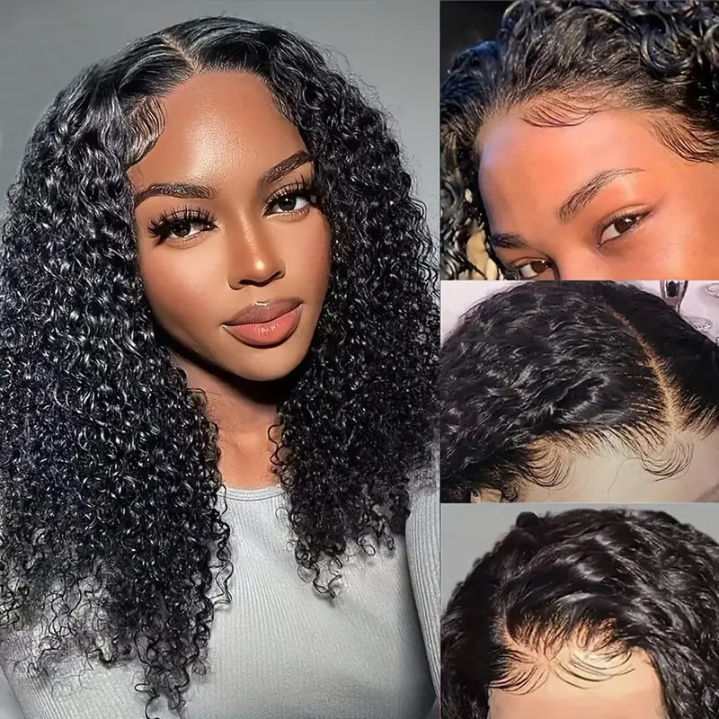 Rynx | Human Hair Front Lace Bobo Double Drawn Water Wave BOB Wig Overseas Trade Wig