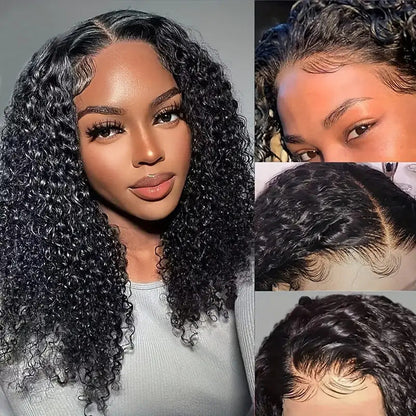 Rynx | Human Hair Front Lace Bobo Double Drawn Water Wave BOB Wig Overseas Trade Wig