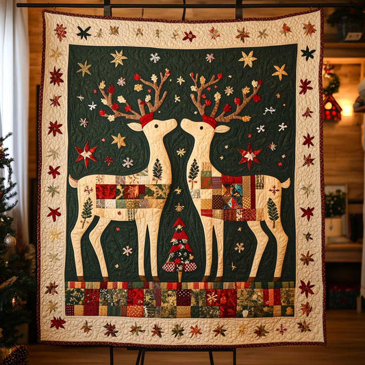 Rynx | Reindeer Patchwork Christmas Blanket