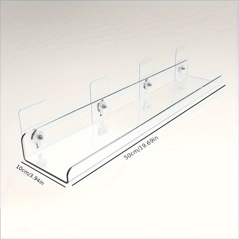 Rynx | Acrylic Shelf - Floating Hanging Shelf - Drill-Free Shower Shelf and Storage Shelf