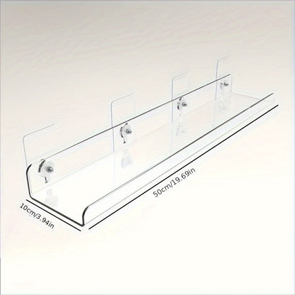 Rynx | Acrylic Shelf - Floating Hanging Shelf - Drill-Free Shower Shelf and Storage Shelf