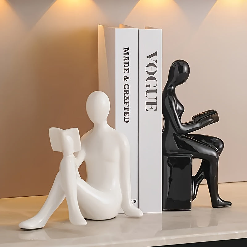 Rynx | LuxeCeramic - Ceramic Bookends - Abstract Design for Living Room and Office