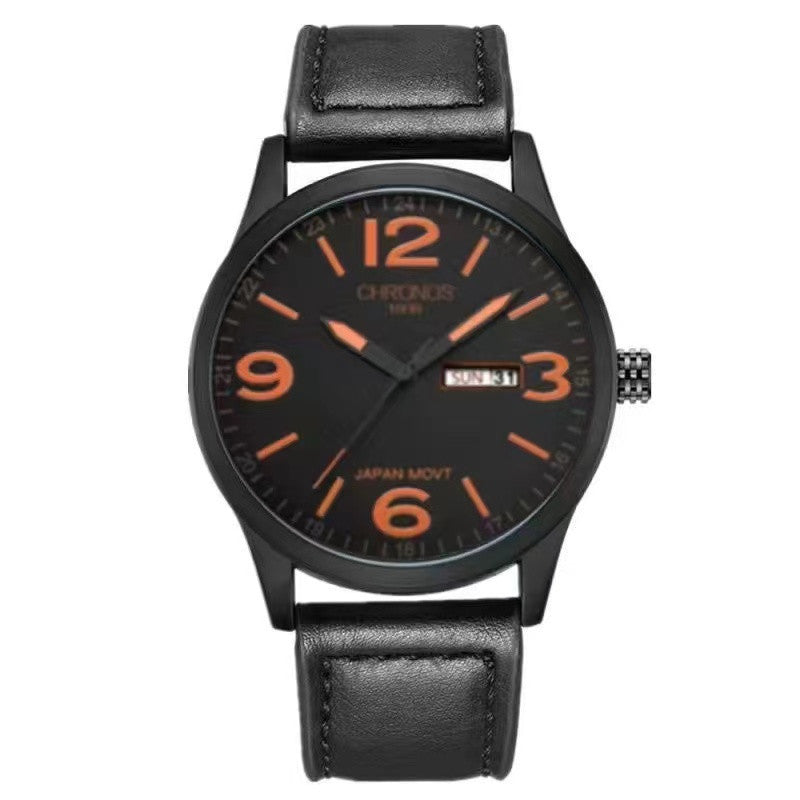 Rynx | Men's Waterproof Quartz Leather Watch