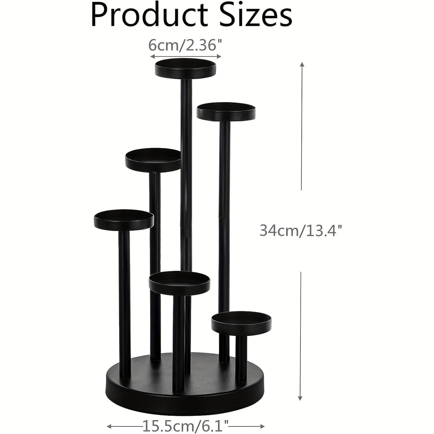 Rynx | Elegant Black Candelabra Table Decoration – 5-Column Candle Holder For Weddings, Parties, Dinner Table