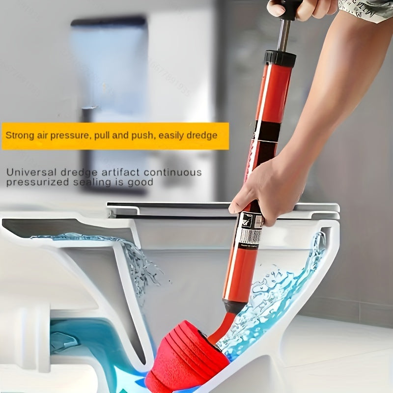 Rynx | Heavy-Duty Pneumatic Toilet Plunger - High-Pressure Drain Pipe Cleaner with Humanized Pump Design, Rubber Material, Commercial Tool for Toilet, Sink, Pipe Blockage Removal