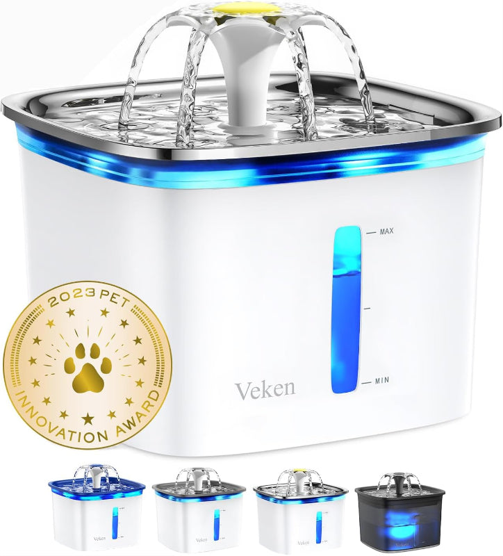 Rynx | 95oz Pet Water Fountain, Automatic Dispenser with Filters for Cats and Dogs