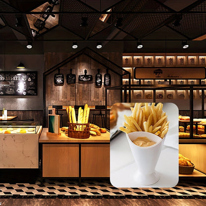 Rynx | 2 in 1 French Fries and Ketchup Holder - Restaurant Organizer to Keep Fries and Sauce Neatly Arranged