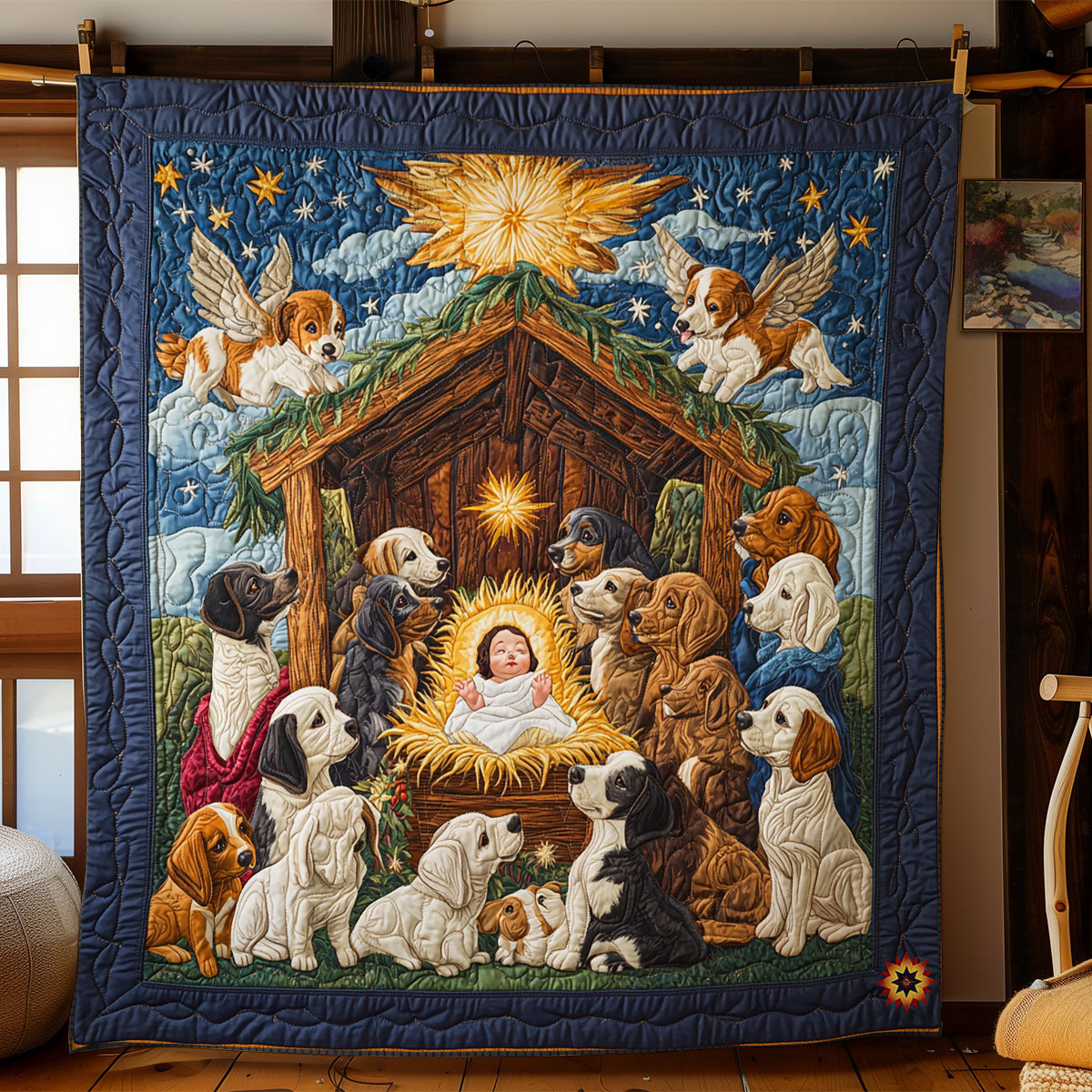 Rynx | Christmas Dog Angel Quilt