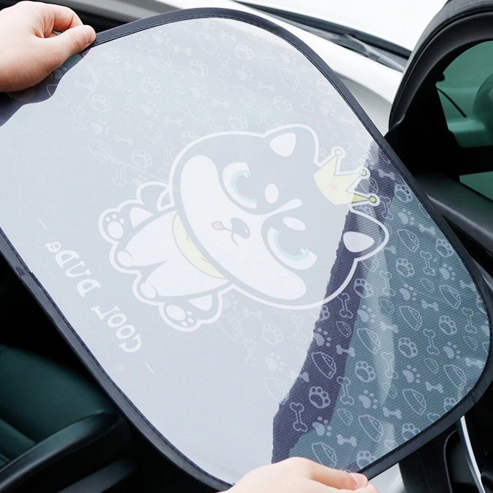 Rynx | Adorable Animal Cartoon Car Window Sunshades - 2PCS, Universal Fit, Anti-UV, Privacy Protection