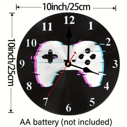 Rynx | Round Wall Clock for Gamers - Wooden Clock with Battery, 25.4cm