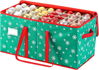 Rynx | Large Christmas ornament storage container box with zipper closure