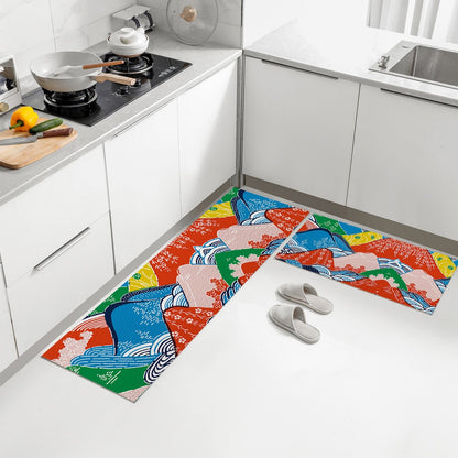 Rynx | Colorful Mountains PVC Leather Kitchen Mat