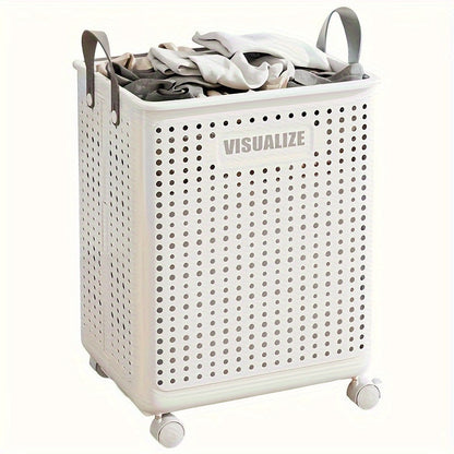 Rynx | Foldable Plastic Laundry Basket with Wheels