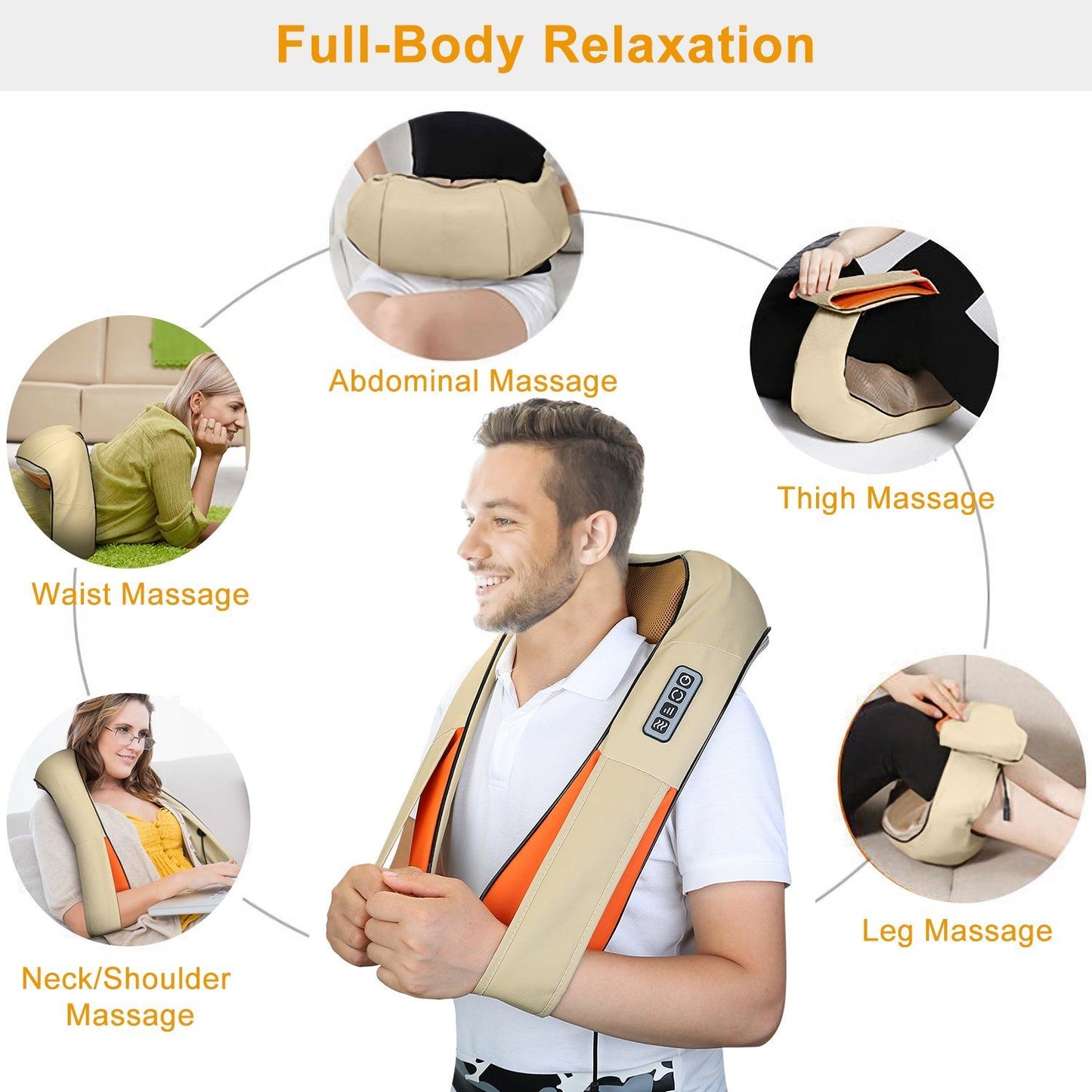 Rynx | Electric Back Massage Cape with Heat Deep Tissue 3D Knee Massage