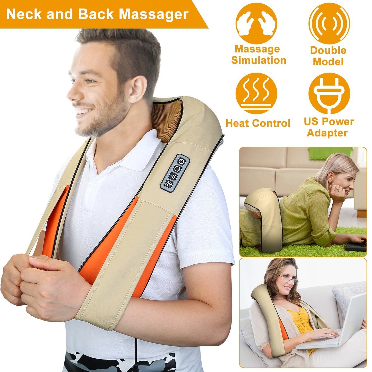 Rynx | Electric Back Massage Cape with Heat Deep Tissue 3D Knee Massage