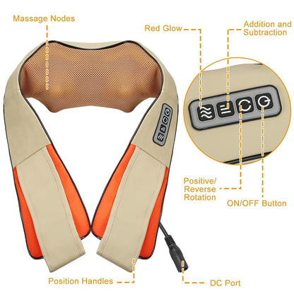 Rynx | Electric Back Massage Cape with Heat Deep Tissue 3D Knee Massage