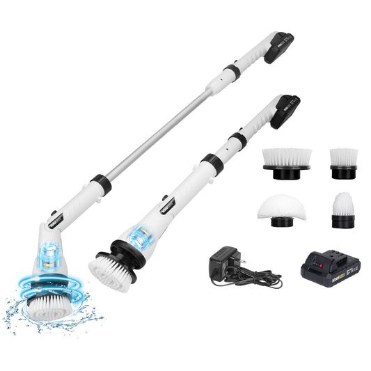 Rynx | Electric wireless rotating scrub brush with 4 interchangeable heads