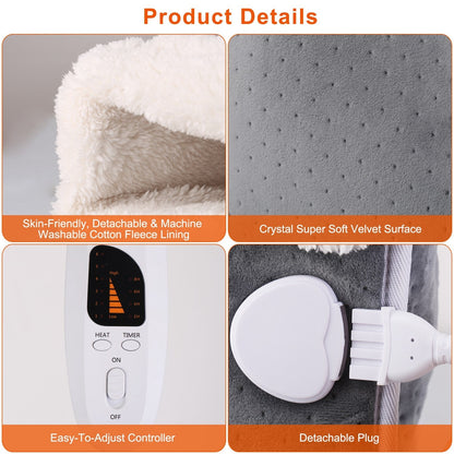 Rynx | Electric Heating Blanket for Feet with 6 Heat Settings 4 Timer Settings