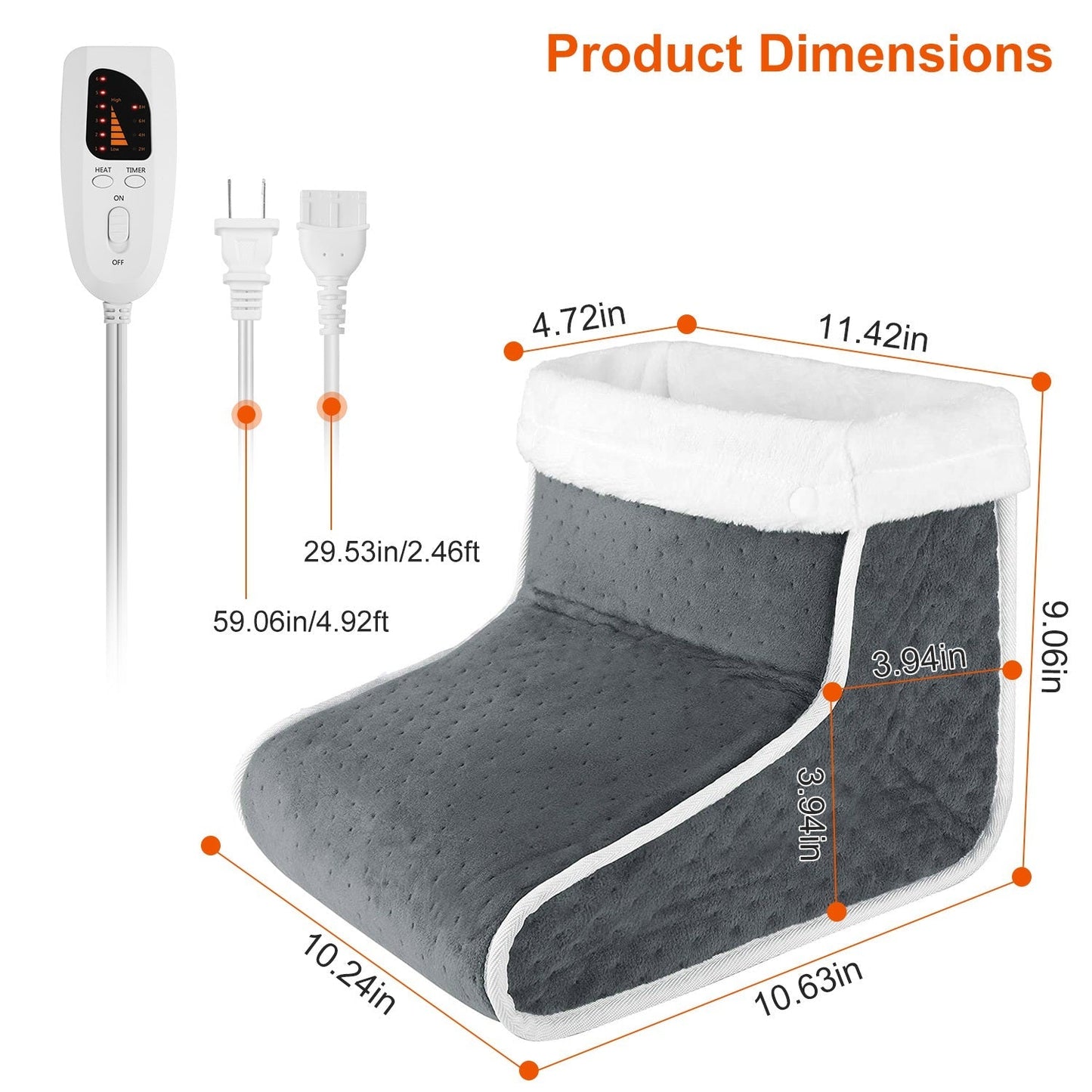 Rynx | Electric Heating Blanket for Feet with 6 Heat Settings 4 Timer Settings