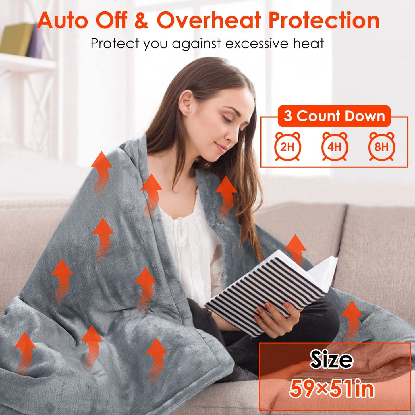 Rynx | Electric heated throw Flannel heated blanket