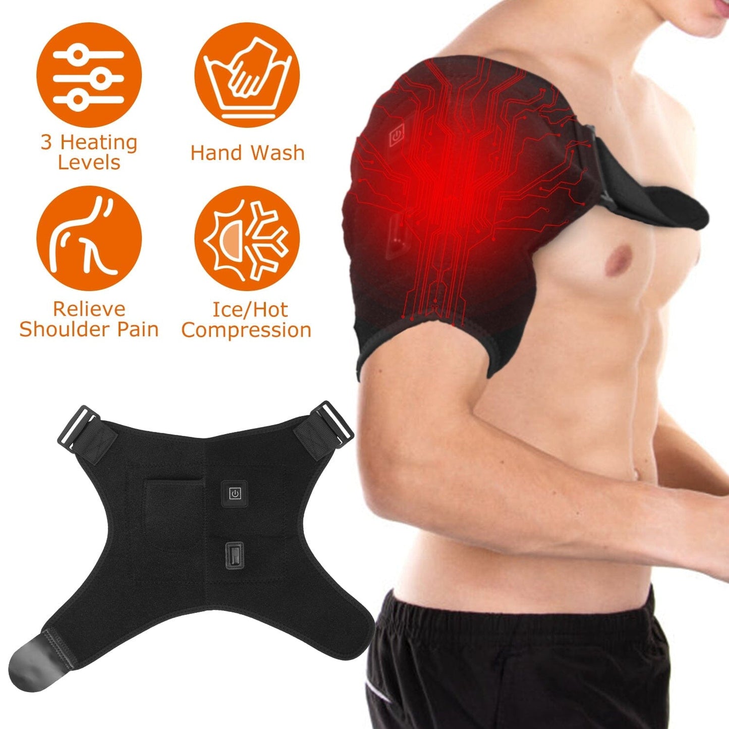 Rynx | Electric Heating Pad Therapy Shoulder Warming Wrap Compression Sleeve