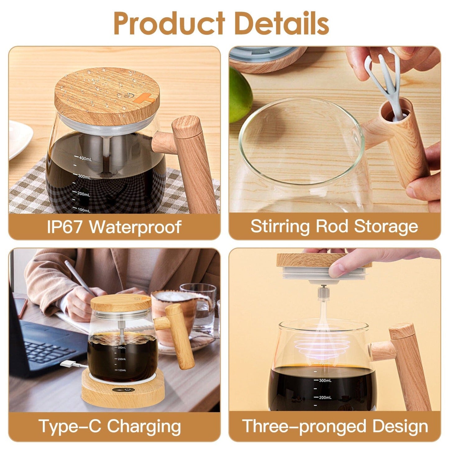 Rynx | Electric Mixing Cup 400ML High-Speed Mixing Cup