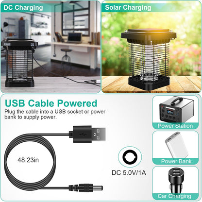 Rynx | Electric solar-powered insect zapper lamp IP65 waterproof for indoor and outdoor