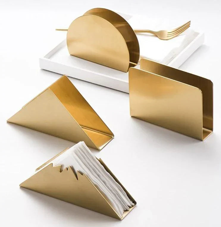 Rynx | Elegant Gold Stainless Steel Napkin Holder - Stylish - Sustainable - Functional