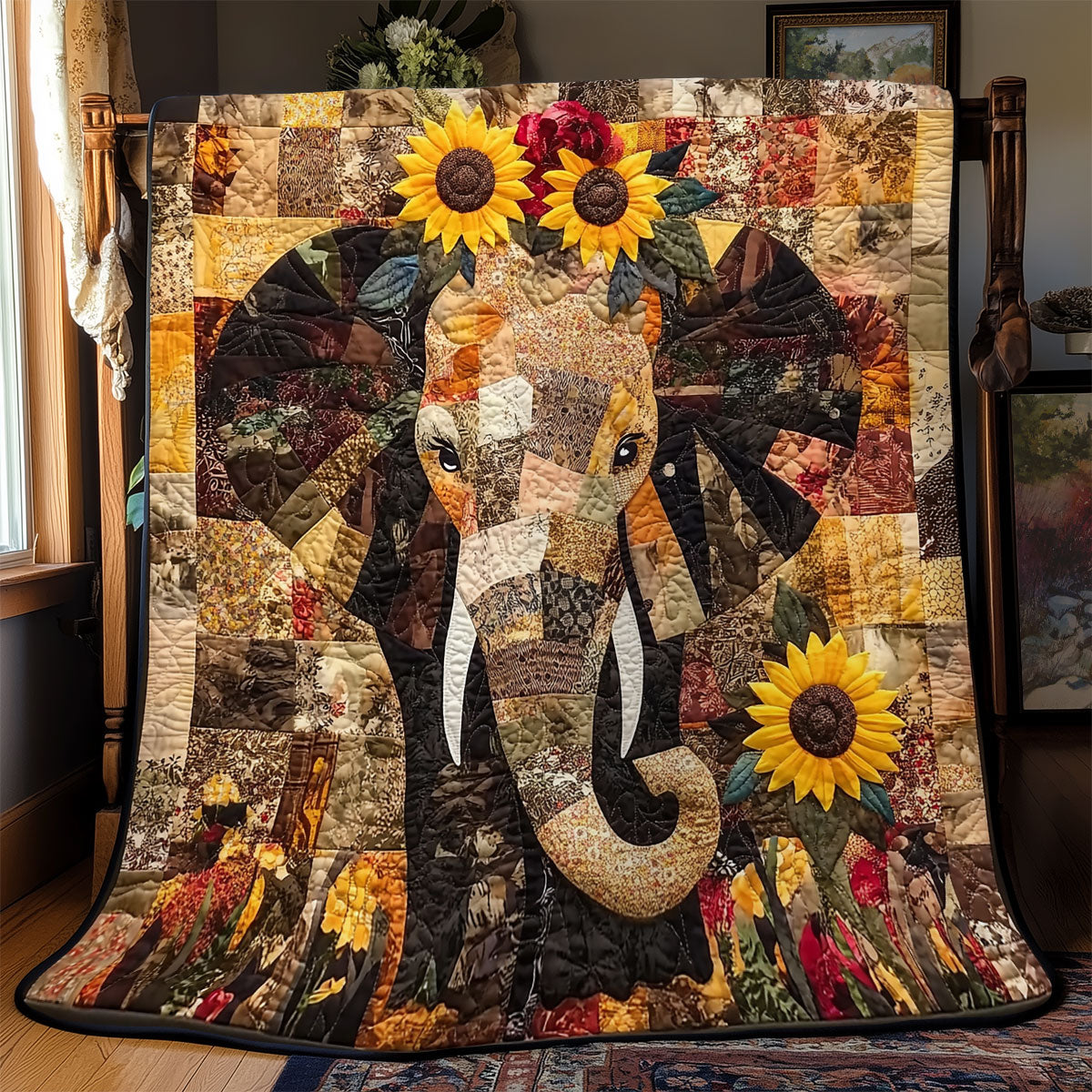 Rynx | Elephant blossoms and sunflowers blanket