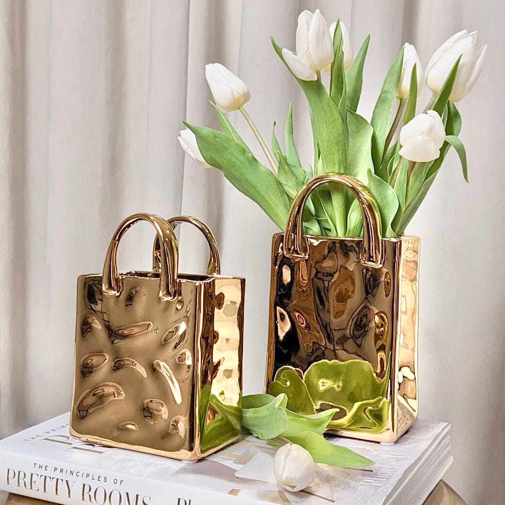 Rynx | Elise Mini Gold Handbag Decorative Vase