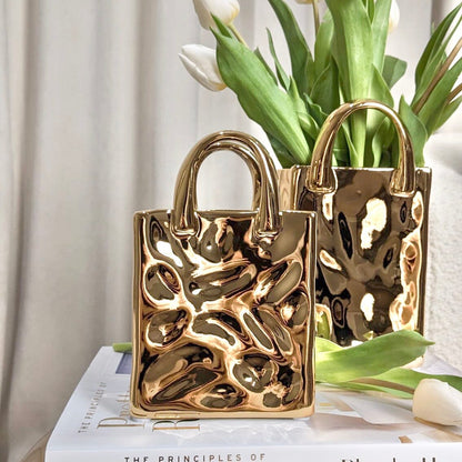 Rynx | Elise Mini Gold Handbag Decorative Vase