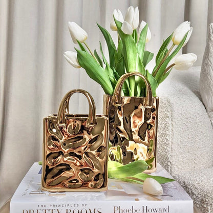 Rynx | Elise Mini Gold Handbag Decorative Vase