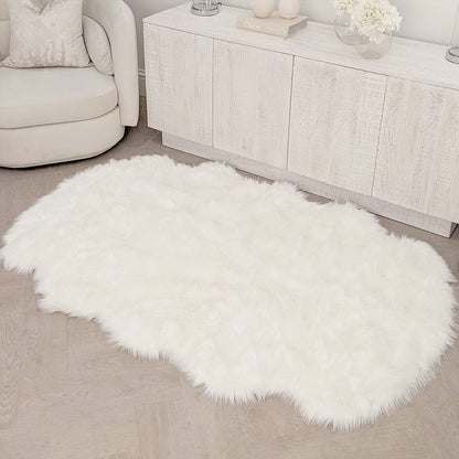 Rynx | Elle Large Faux Fur White Hide Rug - 120x180cm