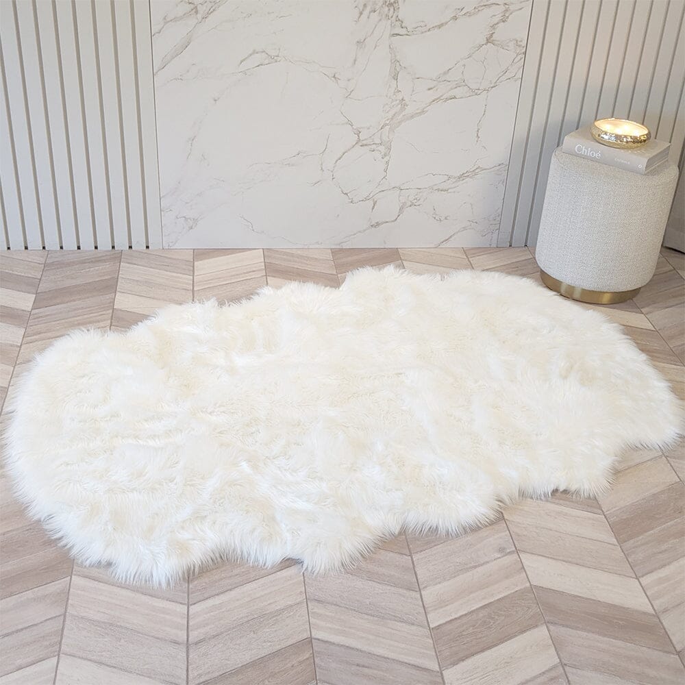 Rynx | Elle Large Faux Fur White Hide Rug - 120x180cm