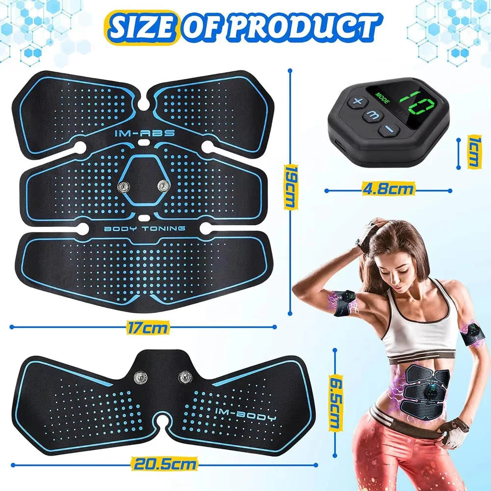 Rynx | EMS Muscle Simulator LCD Screen USB Rechargeable Portable Trainer