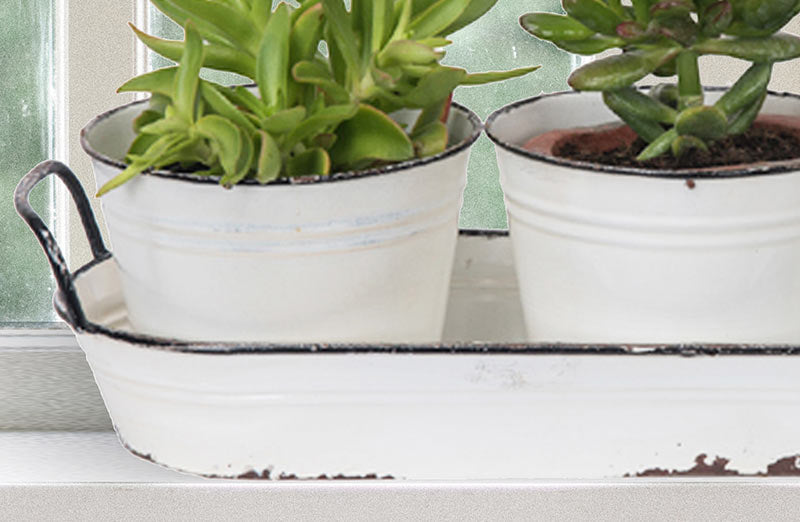 Rynx | Enamel plant pots with saucer Set of 3