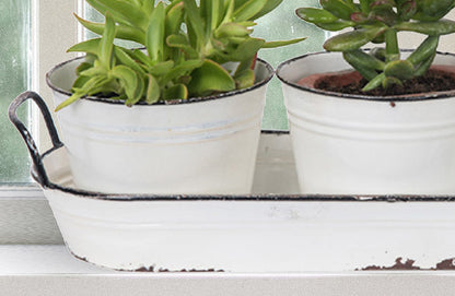 Rynx | Enamel plant pots with saucer Set of 3