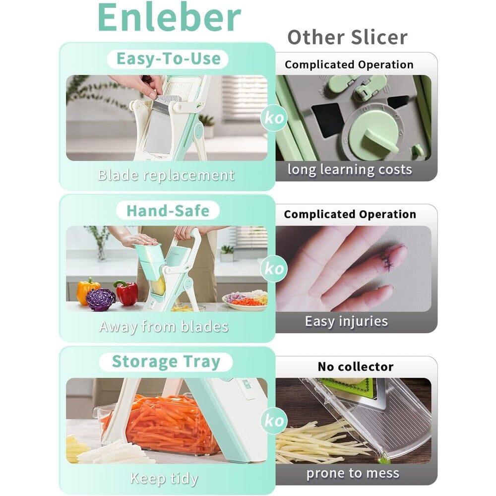 Rynx | Enleber™ Upright Mandolin Slicer Safe Vegetable Chopper