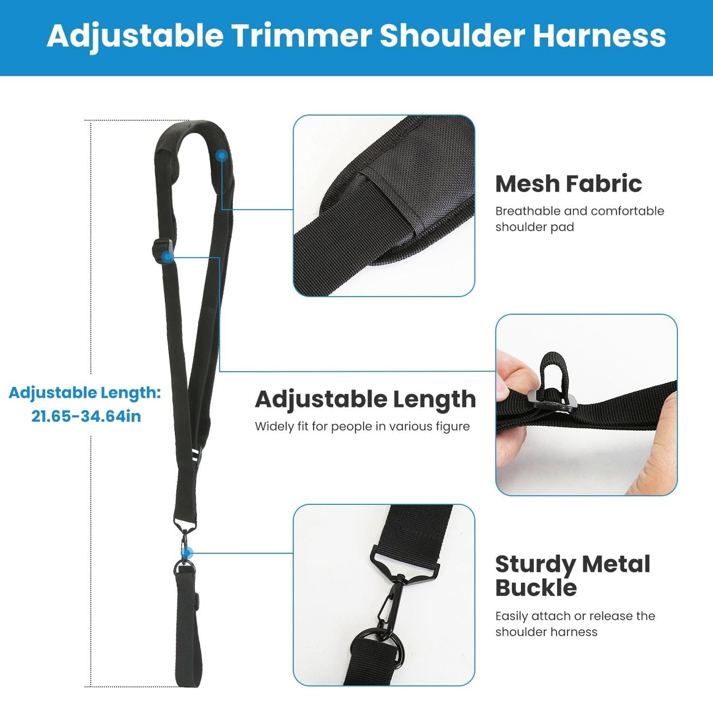 Rynx | Ergonomic Trimmer Handle Grip with Shoulder Strap